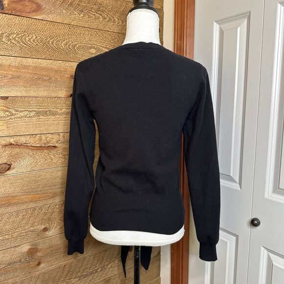 Wayf Milo Knot Sweater Black Crew Neck Long Sleeve Size Small - Picture 4 of 7
